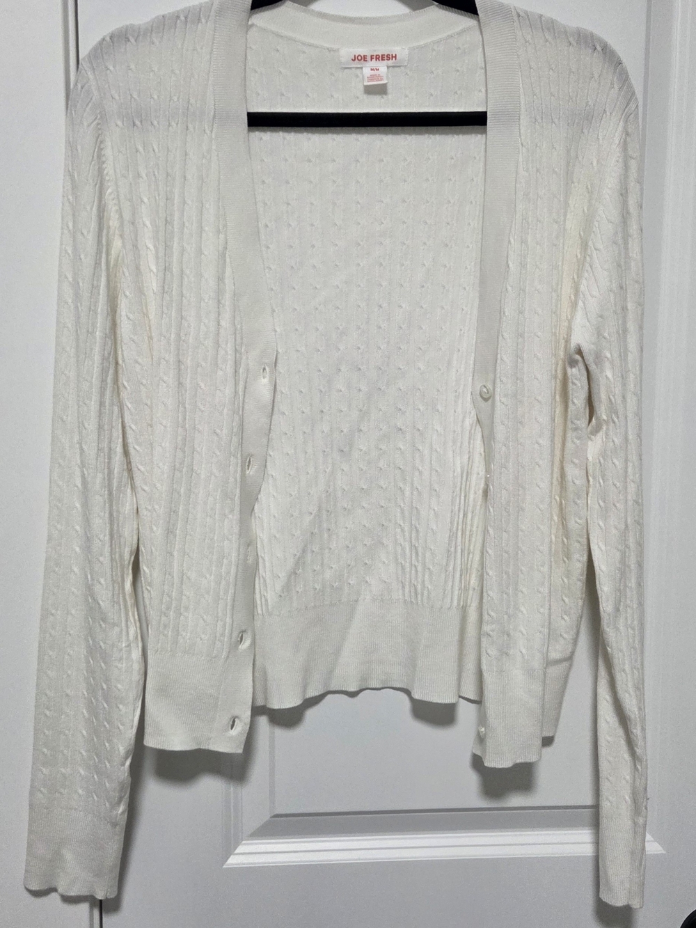 Joe Fresh Women's Cream Cable Cardigan with Button Front